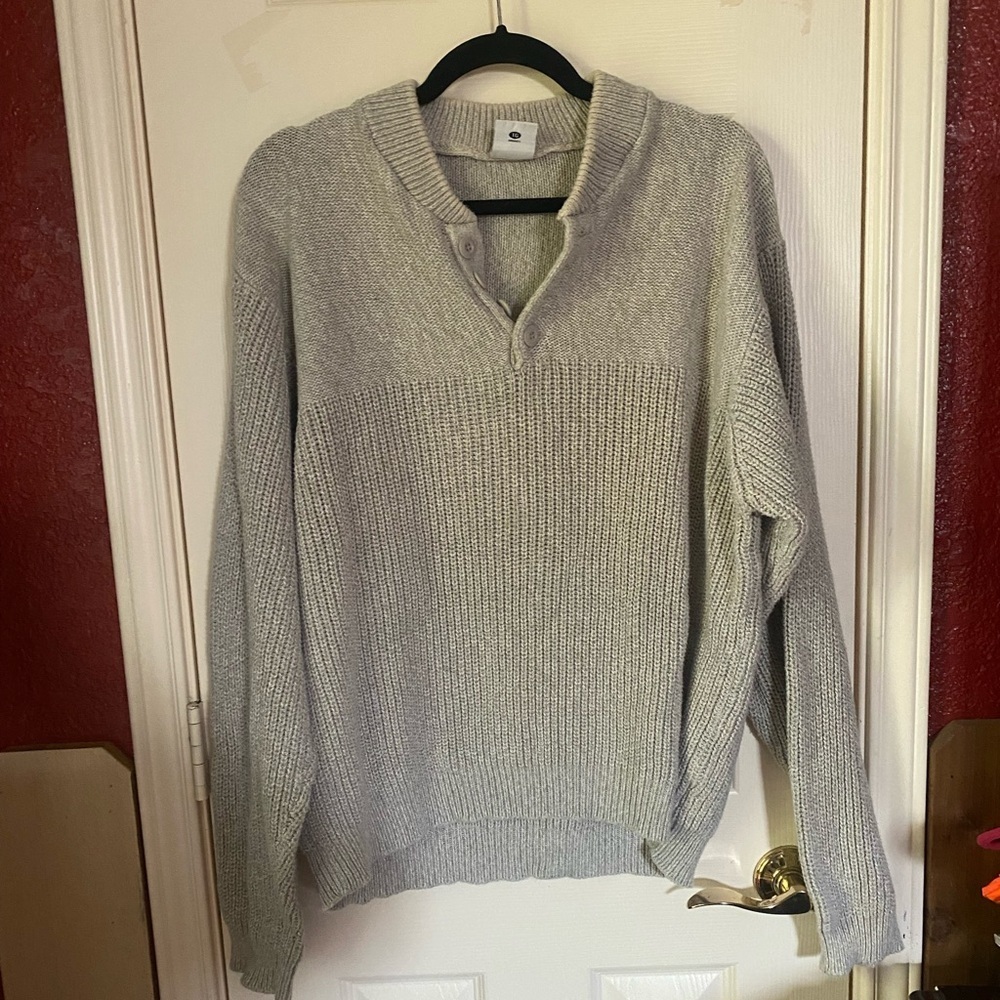 Mens Columbia knit pullover sweater beige size XL